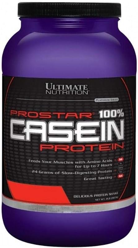 Ultimate Nutrition Prostar Micellar in hidroliziran kazein Protein Powder - brez maščob Čez noč rast mišic in okrevanje z BCAA, 2 funta, čokolada