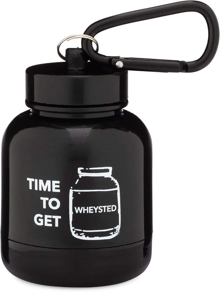 ONMYWHEY - Beljakovine Powder & Dopolnilo lijak Ključna veriga, Prenosni To-Go Container za telovadbo, vaje, Fitness, & Travel - TSA Odobreno, Čas za pridobivanje Wheyst