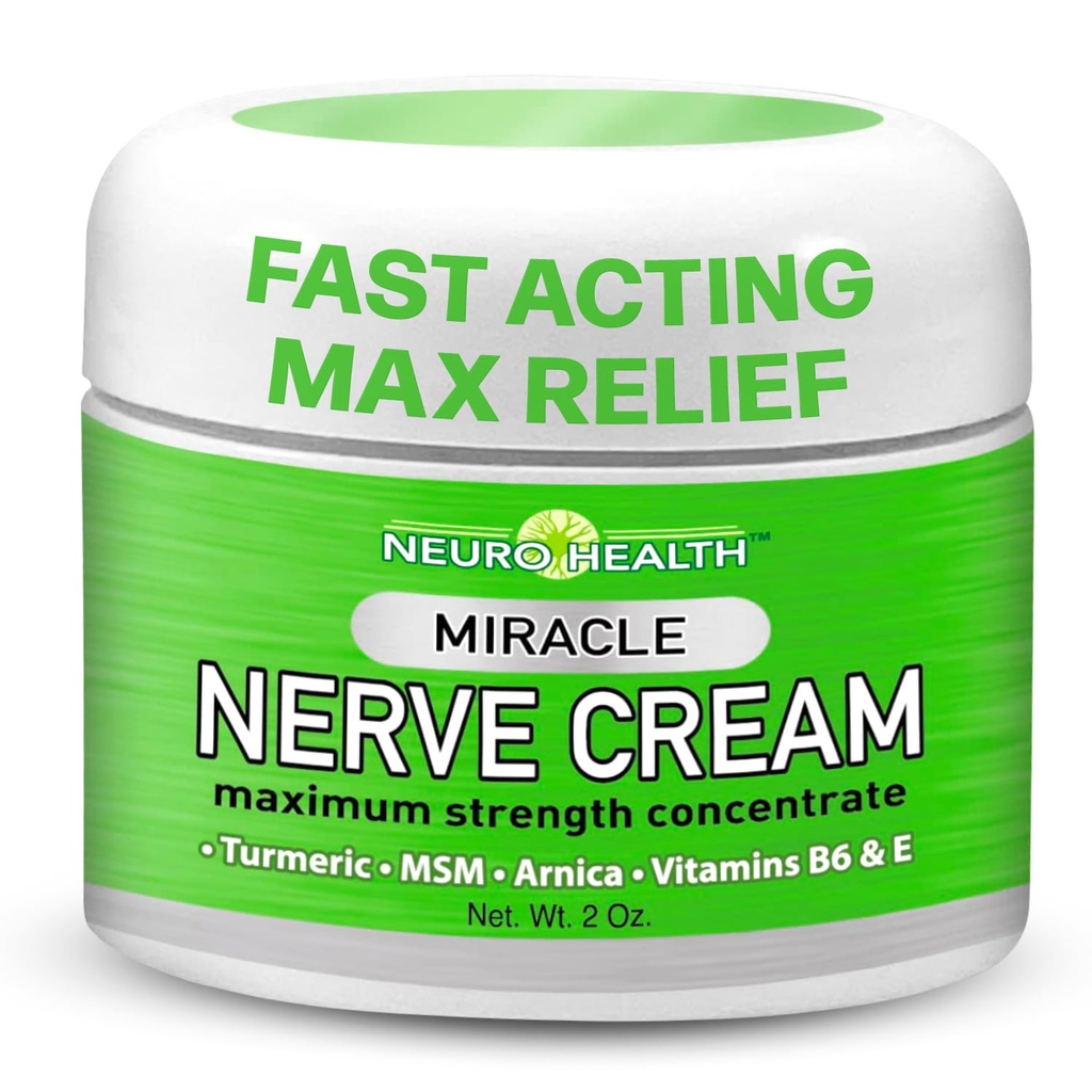 Krema čudežnega živca - največja moč - Kurkuma in Arnica Mešanica za nevropatijo Nelagodje Relief - Pomirjujoča noga in ročno Formula z MSM, B6, E - Made in USA
