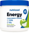 Nutricost Energy Complex (zeleno jabolko) (60 strežbe) - Čista energija v prahu, 300g prehranska dopolnila