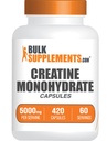 BulkSupplements.com Kapsule kreatin monohidrat - mikronizirane tablete kreatina - brez glutena, 7 kapsul na serviranje (5000mg), 420 (paket po 1)