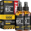 (2 paketa) - tekoči B12 pršilo 5000 μg - vitamin B12 podjezično - veganski B12 vitaminski pršilo - metilkobalamin vitamin B12 tekoči pospeševalci energije in razpoloženja - gluten-free in ne-GMO
