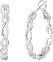 Senteria 925 Sterling srebrni uhani Hoops za ženske lahkih navitih Hoop uhani z kubično cirkonijo hipoalergeni Hoops uhani (20/30/40/50/60MM)
