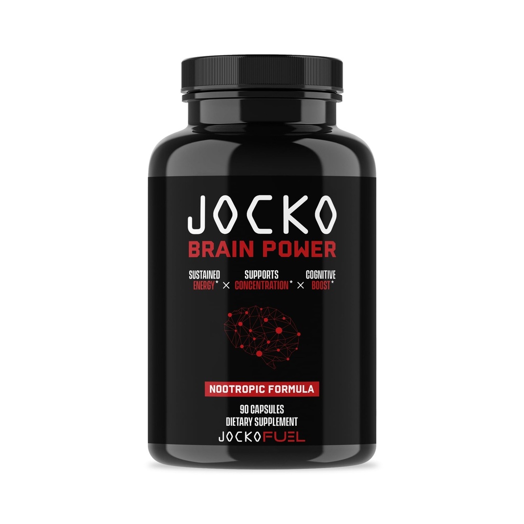 Jocko Fuel Brain Power - nootropični prehranski dodatki za spomin in fokus L Theanine, L Carnitine- Energy & Focus Supplement (90 kapsul)