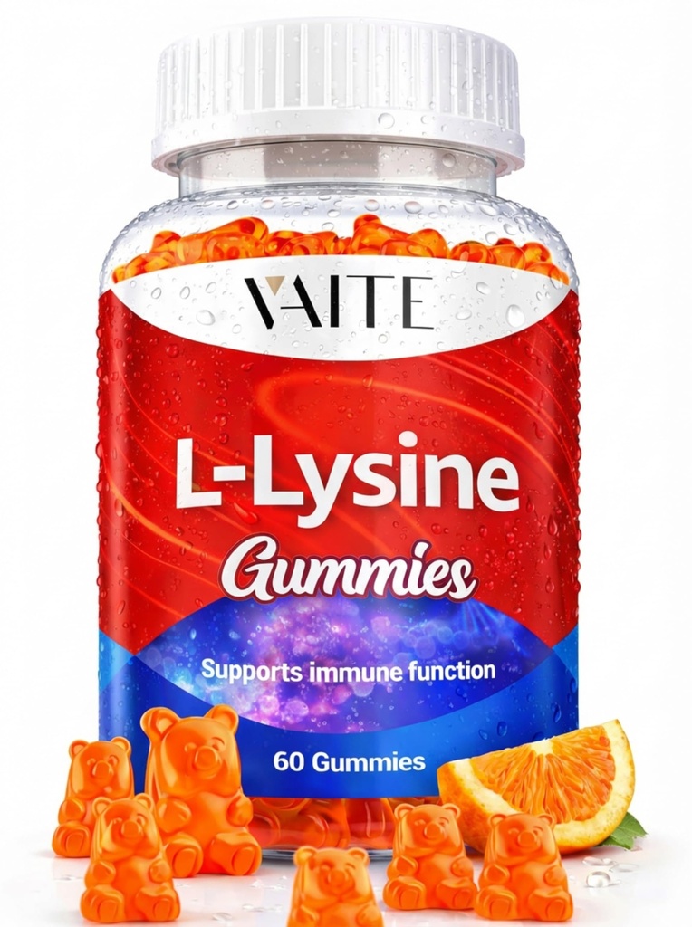 L-Lysine 1000mg Gumies - podpira kožo, Lip, Vegan, Gluten brez, Vitamini za odrasle Zdravje tkiva in imunski sistem, Žvečilni izdelki, Aminokislinski vitamin dopolnilo in kompleksni dodatki, Non-GMO