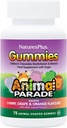 NaravaPlus živalski parade Vir življenja Gumiji - Natural Orange, Grozdje in češnjeva arome - 75 živalske oblike Gumiji - Cela hrana Kid's multivitamin - Gluten-free - 37 Služabniki