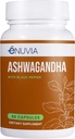 Ashwagandha Supplement - Naravna pomoč in Stamina Podpora za lažje napenjanje 60 Kapsule Čista korenina s črnim poprom Izvleček za izboljšano absorpcijo Vegan, Izdelano v ZDA