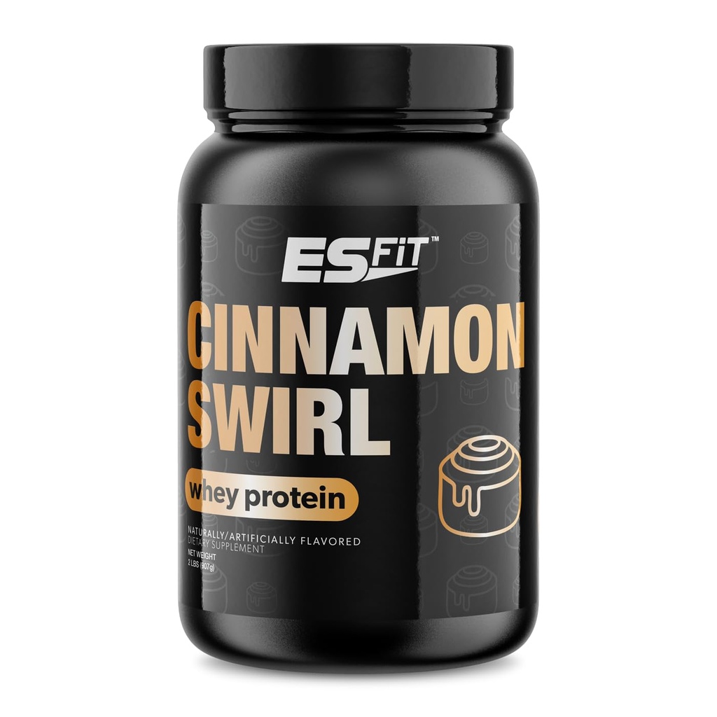 Whey Protein Powder - Post Workout Whey Protein izolat za obnovo mišic, ne-GMO, Superior Okus, BCAA, Tested in Certified, Cimet vrtljaj, 2 funta