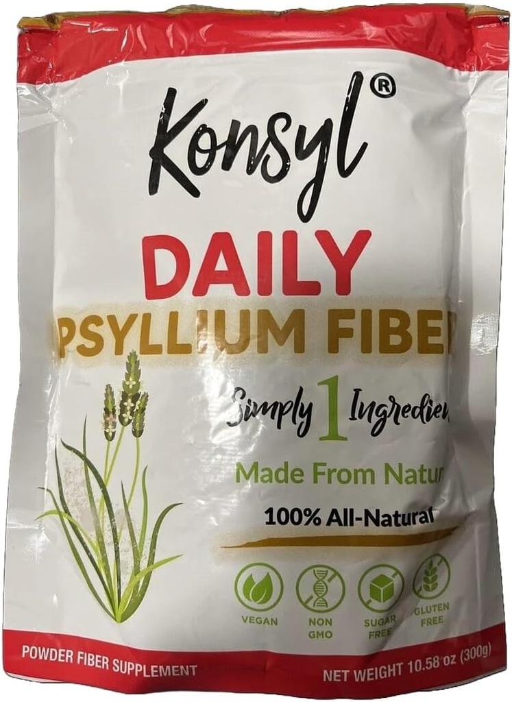 Konsyl Daily Psyllium Fiber - Non-GMO, Vegan, Keto-Prijatelj, Fiber Supplement Powder - Podpira Prebavno zdravje - 300g / 10.58 oz (Pack of 01)