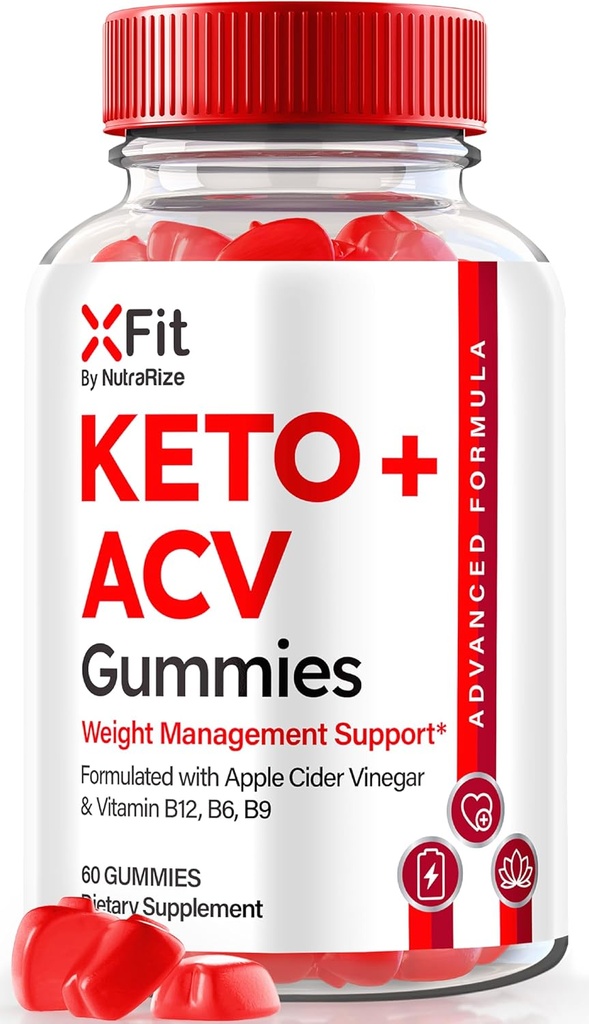 NutraRize Xfit Keto Gummies za hujšanje, Uradni X Fit Keto+ACV Gummies, Vse naravno Apple Cider Vinegar 1000MG, Premium Gummy za zdravje in fitnes, Gomitas Pregled (60 Gummies)