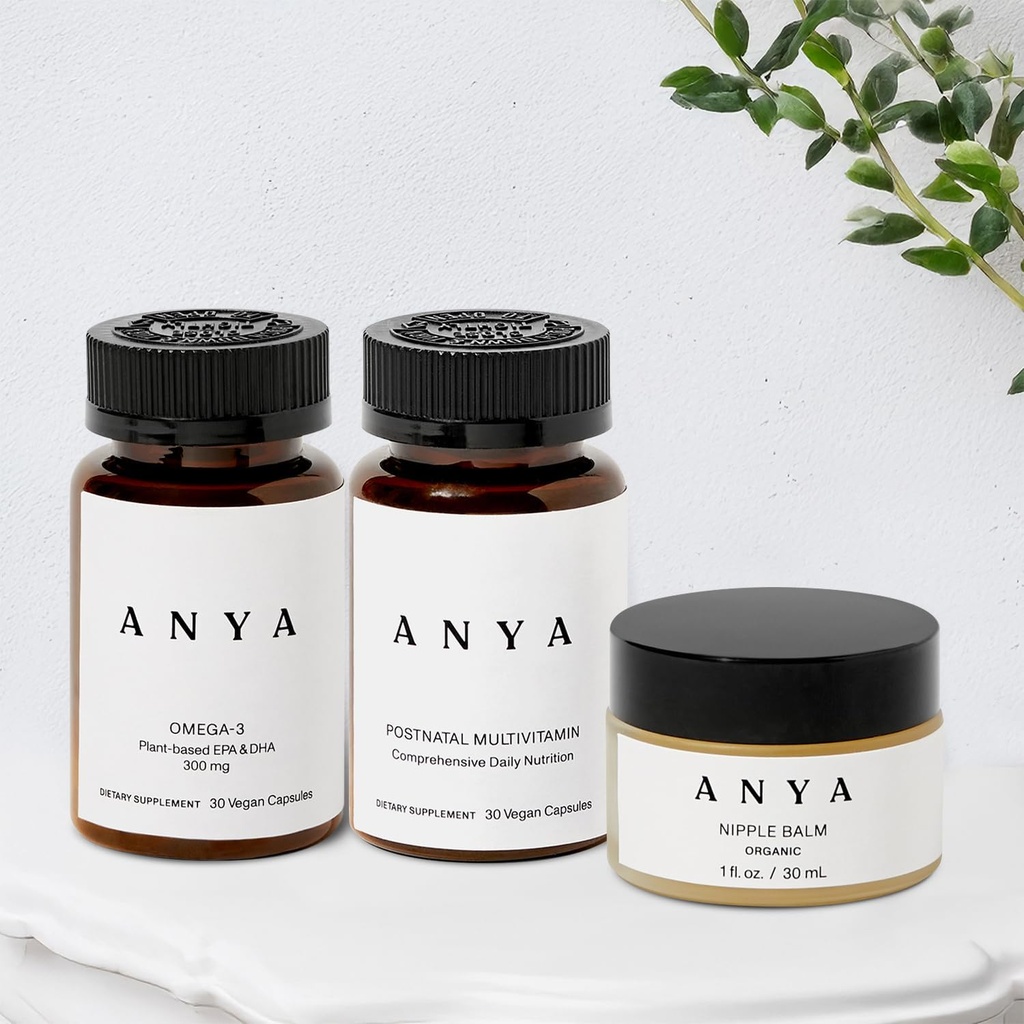 Anya multivitamin + Bradavičasti balzam Bundle postpartum bistvenega pomena za ženske, postnatalne dodatke za dojenje