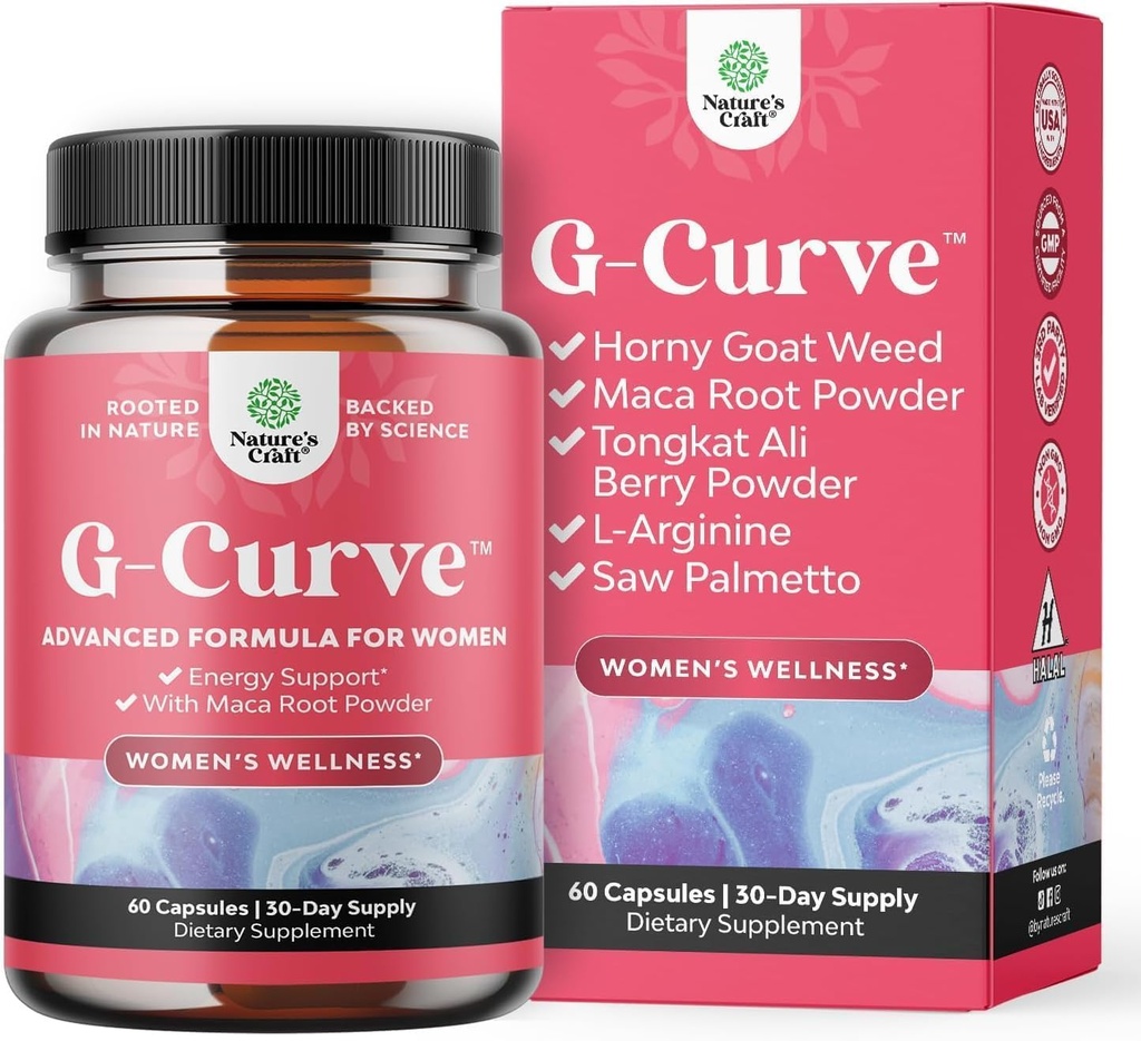 Natures Craft G-Curve Butt in prsi povečanje tablete - Zeliščni izboljšanje lahko podpre telo kiparske krivulje z žago Palmetto ekstrakt Horny Kozel za ženske *Results Vary 60 Count