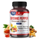 Cayenne Pepper 7 v 1 - - - z ingver, kurkuma, cimet, črna paprika - spodbuja digestiv sistem funkcijo (150-dnevno oskrbo (Pack of 1))