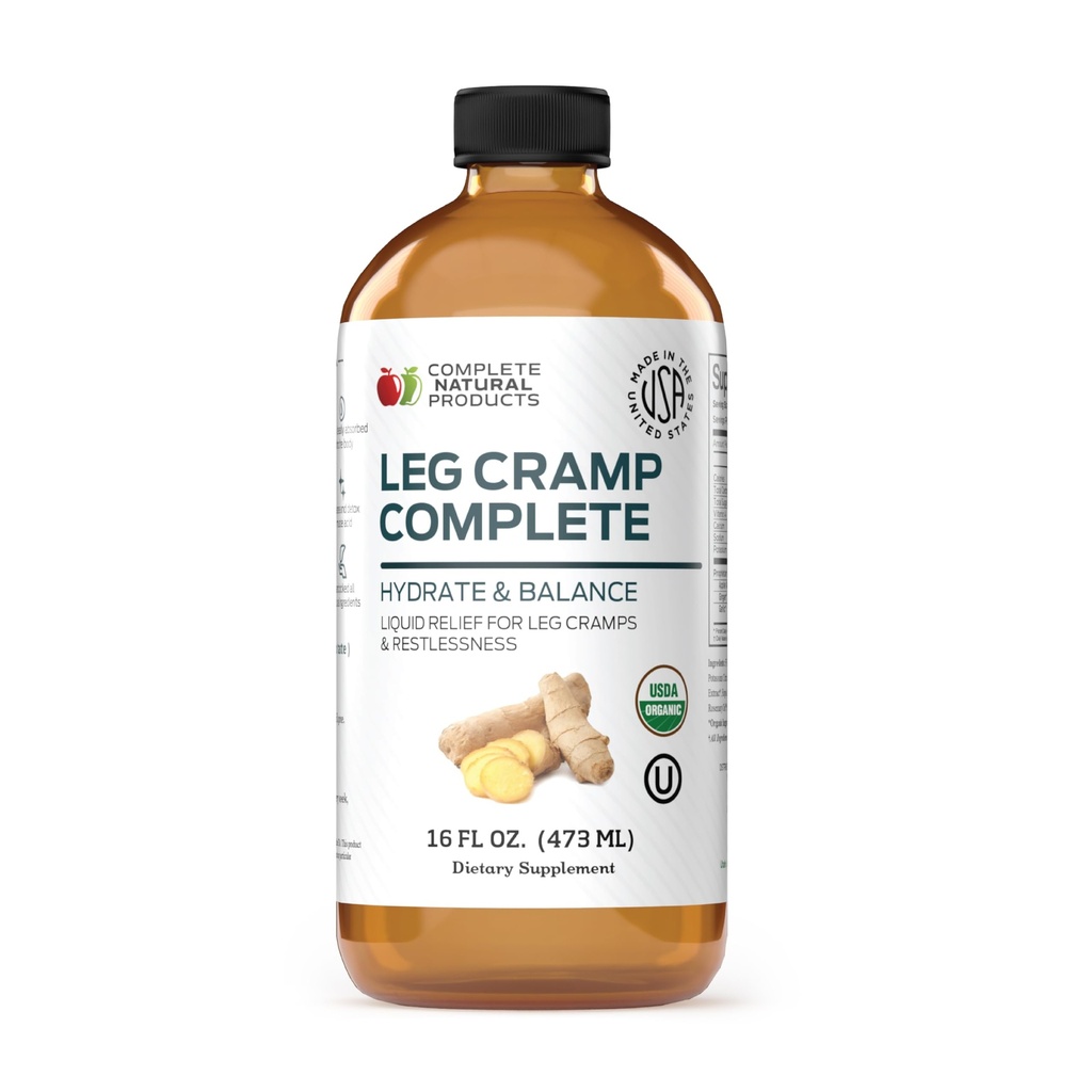 Kramp noge popolna 16oz - naravni tekoči organski amish mišice, noga & noga Cramp Remedy Remedy, vitamin, & dodatek