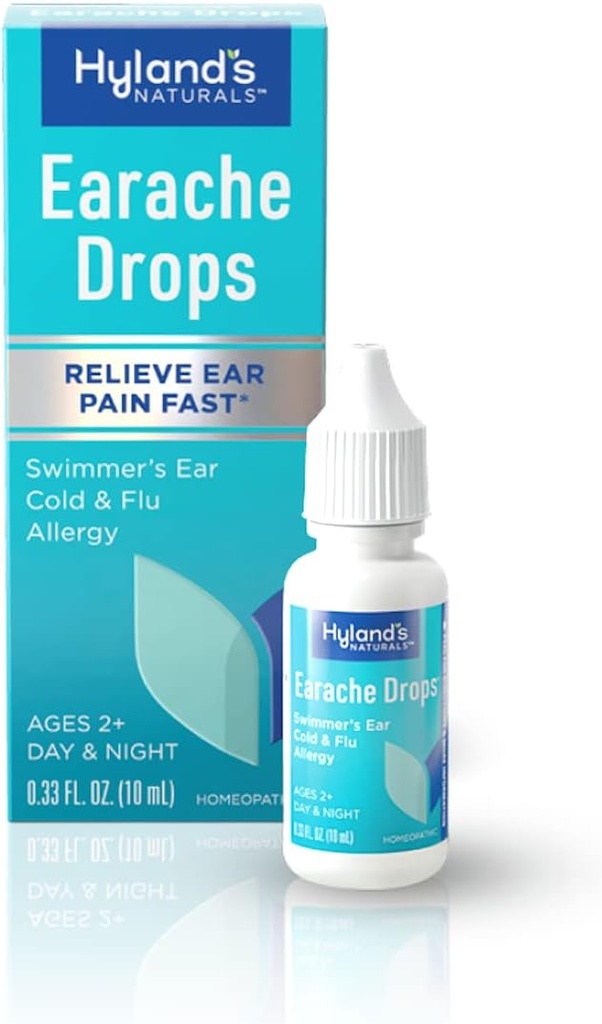 Hylandove kapljice za ušesa, naravni relief prehlada in gripe, bela, 0,33 Fl Oz