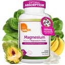 Zahler - Magnezij dopolnilne kapsule 200 mg (60 Count) Certified Kosher Bioactive Magnezijev Citrat za Max Absorpcija - Naravni magnezijev mineral za moške in ženske - Najboljši magnezijevi dodatki