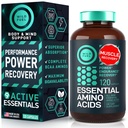 Dodatek esencialnih aminokislin - vseh 9 EAA z BCAA aminokislinami (levcin, lizin, valin, treonin) - 3.000mg na serviranje - rast mišic, moč, okrevanje - 120 Veganov, Kapsule brez kofeina