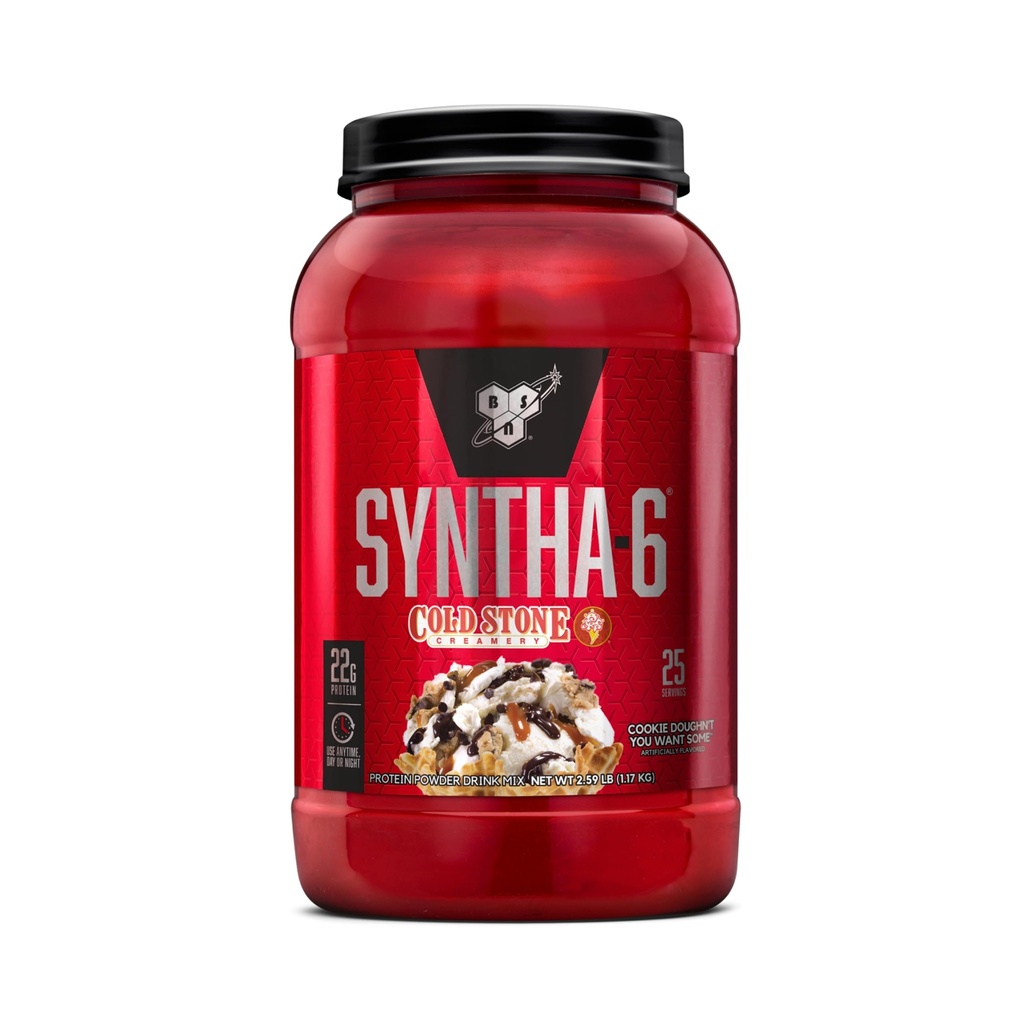 BSN Syntha-6 Whey Protein Powder, Cold Stone Creamery- Cookie Doughn't želite nekaj, Micellar Kazein, mlečni beljakovinski izolat Powder, 25 Servisi