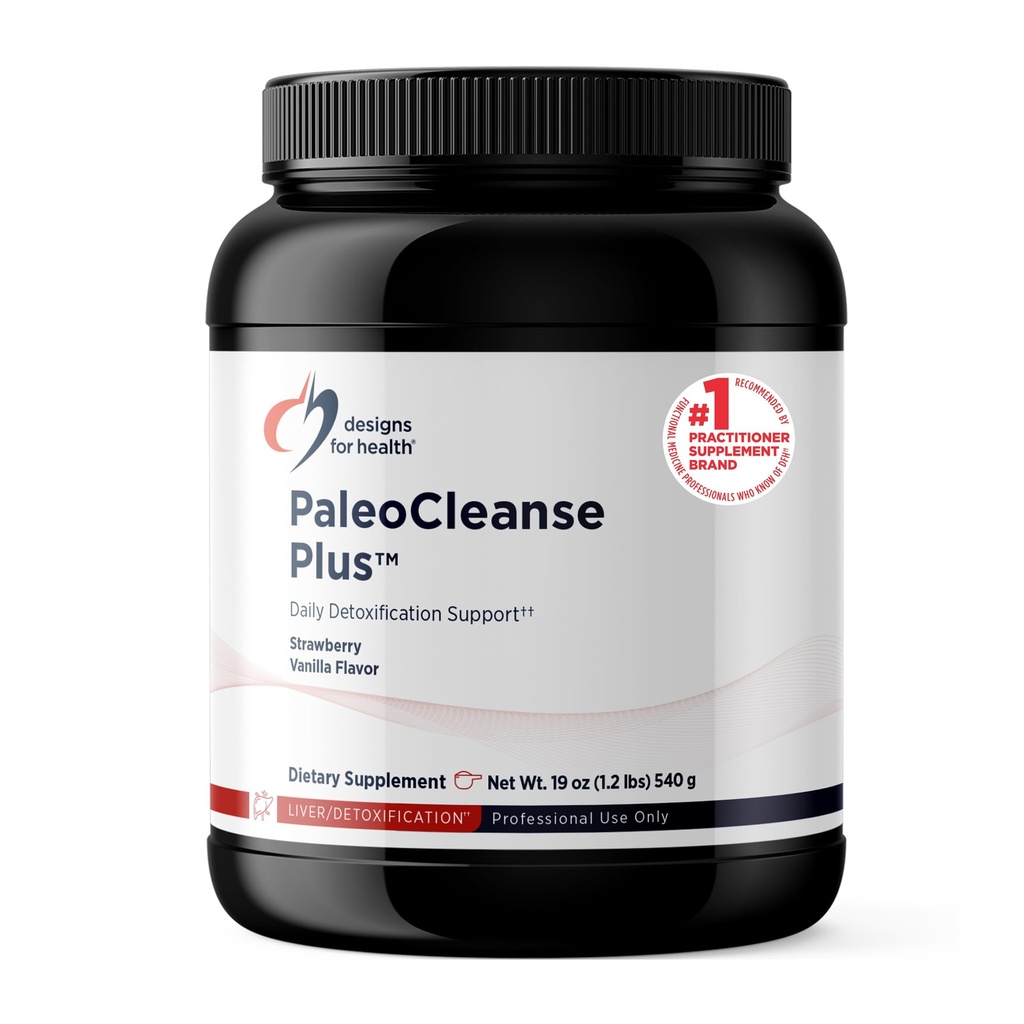 Designs for Health PaleoCleans Plus - Detox Powder z 18g beljakovin Broth, antioksidant zelišča, vitamini + minerali - Smoothie Shake Drink Mix, Jagoda-Vanilla Flavor (15 Servings / 540g)