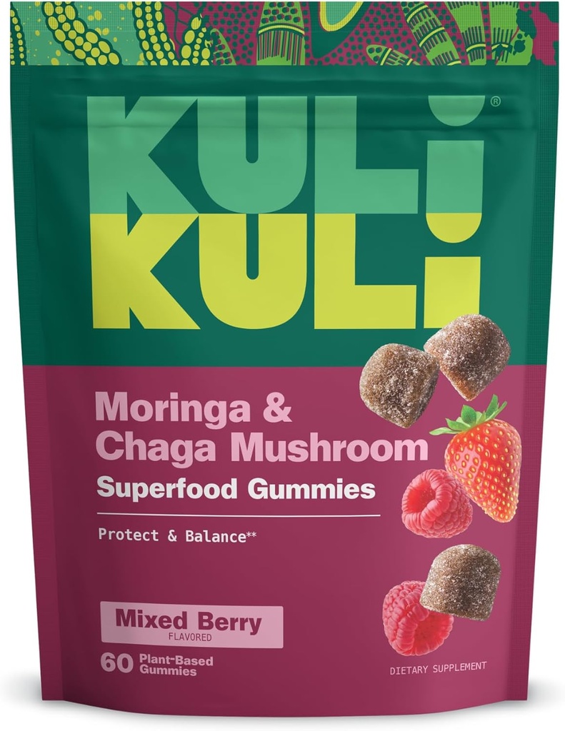Kuli Kuli Super Energy Gummies - Energy Supplements with Moringa, Coffeine-free Natural Energy Booster - 60 Non-GMO, Gluten-free Moringa Gummies