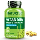 NATURELO Vegan DHA - Omega 3 Olje iz alge - dopolnilo za možgane, srce, skupno, zdravje oči - zagotavlja bistvene maščobne kisline za ženske, moške in otroke - dopolnila Prenatalne vitamine - 60 Softgels