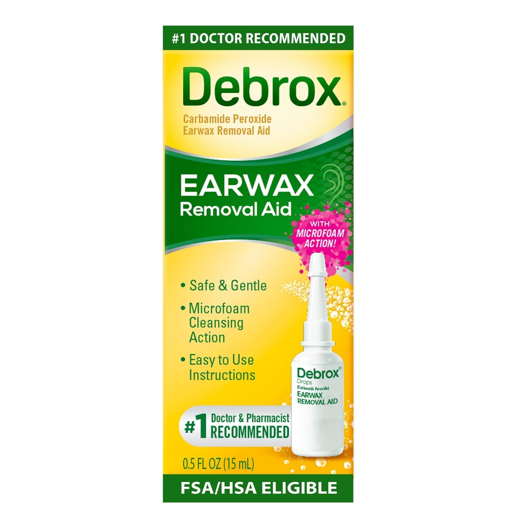 Debrox voščene kapljice za uho, nežna mikropena vosek za uho, 0,5 Fl Oz