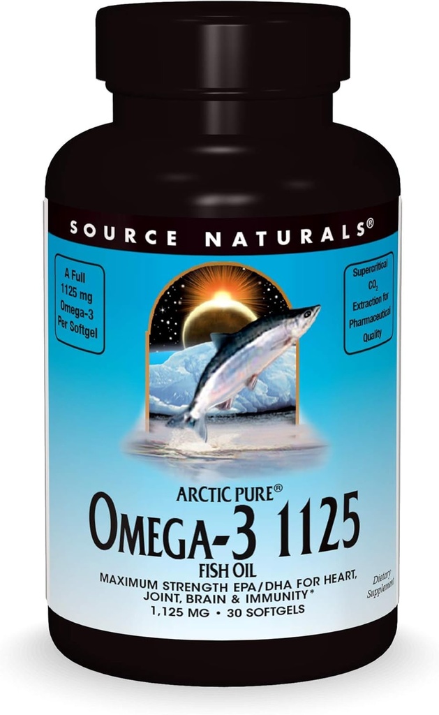 Vir Naturals ArcticPure Omega-3 ribje olje 1125mg Ultra Potentity maksimalna moč EPA + DHA za srce, Joint, Brain & Immune Health - 30 Softgels