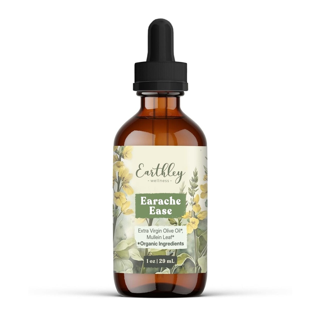 Earthley Wellness Eache, Certified Organic sestavine, Mullein list in oljčno olje, pakiranje maj Vary (1 oz)