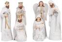 Transpac Raztresena bela in zlata tona 7,5 Inch Resin jaslice Figurine Garnitura 6