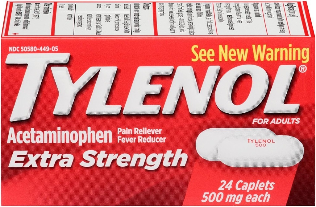TYLENOL ekstra moč acetatfen 500 mg Caplets 24 vsak