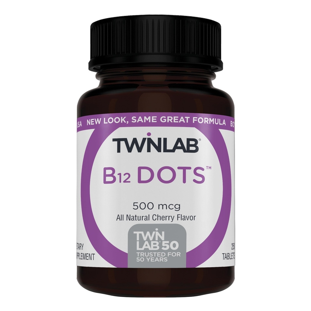Twinlab B-12 pike - energijska proizvodna podpora dopolnila z vitaminom B12-500 μg, 250 tablet