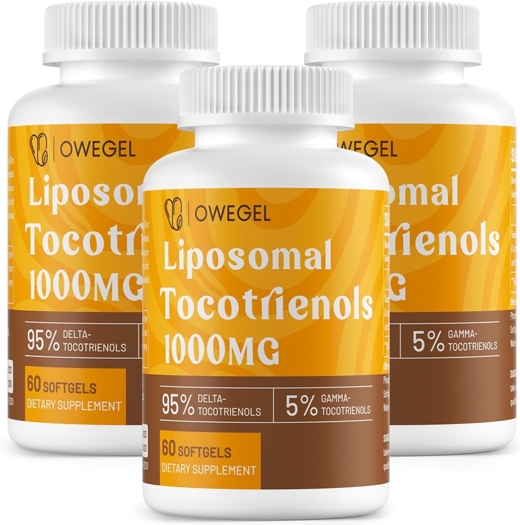 Liposomski Tokotrienoli 1000 mg - visoka biorazpoložljivost Vitamin E Tocotrienoli Dodatki,95% Delta & 5% Gama Tocotrienol Kapsule podpirajo kožo,Bone,Antioksidant,180 Softgels