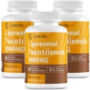 Liposomski Tokotrienoli 1000 mg - visoka biorazpoložljivost Vitamin E Tocotrienoli Dodatki,95% Delta & 5% Gama Tocotrienol Kapsule podpirajo kožo,Bone,Antioksidant,180 Softgels