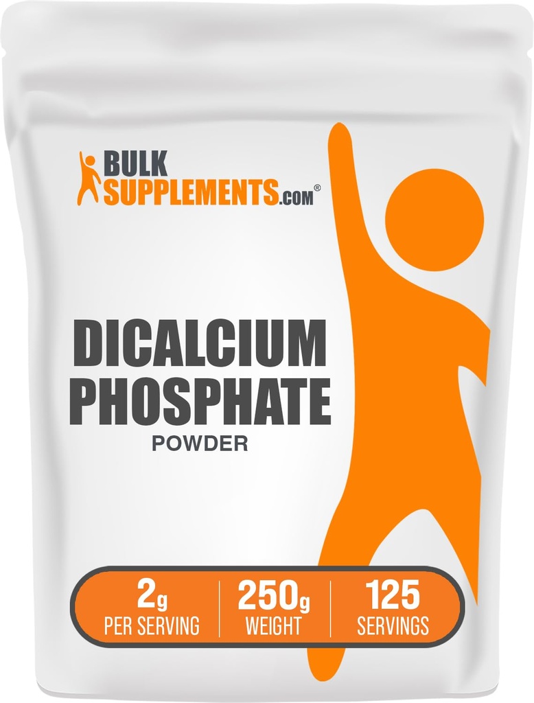 BulkSupplements.com Dikalcijev fosfat v prahu - Kalcijev dodatek, DCP dodatek - Unflavored & Gluten Free, 2g na serviranje, 250g (8.8 oz) (Pack of 1)