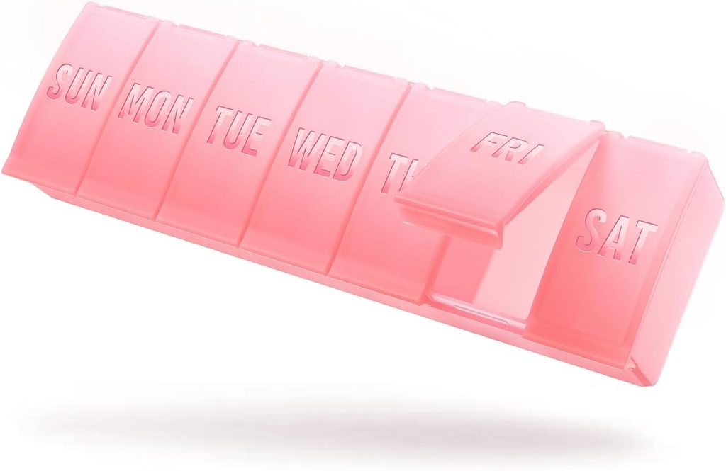 Barhon velike tedenske tablete Organizator, Big Vitamin Organizator Primer za 7 dan, tablete za potovalno medicino, da imajo različne dodatke in ribje olje, Sakura roza