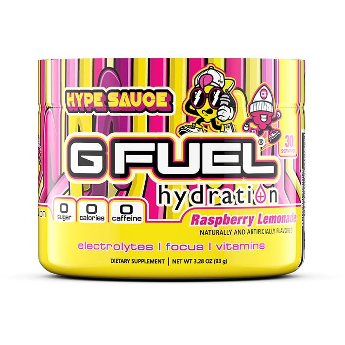 G Fuel Hype Omaka Vrhunska Hidracija, Elektrolit Powder Mix za energijo in fokus, Sladkor in kofein Brezplačni dodatek z Essential Vitamins & Minerali, Raspberry Limonade Flavor, 3.3 oz - 30 Strežnice