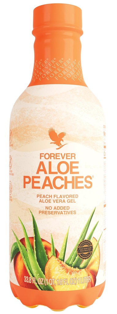 Večno življenje - Aloe Breskve, Pure Aloe z resničnim okusom za breskve, podpira prebavo in imunski sistem, Vegan in Gluten-free, 33.8 fl oz, 1 pakiranje