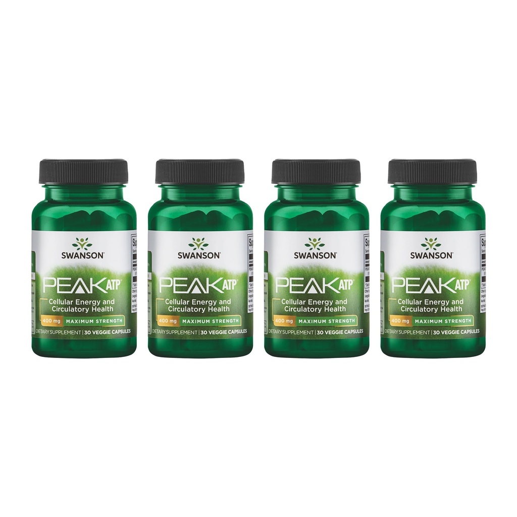 Swanson maksimalna moč Vrh ATP-naravni dodatek spodbujanje Celularna energija podpora-podpora fizične zmogljivosti in spodbuja zdravo podporo pretok krvi-(30 Veggie kapsule, 400mg vsak) 4 pakiranje