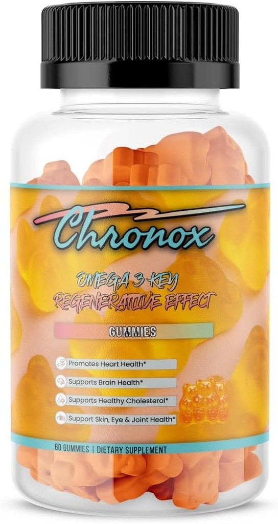 Kronox oranžna aroma Omega 3 ribje olje Gumiji za odrasle - okusna žvečljiva Omega 3 dodatek z ribje olje - tablete Alternativne in ne-GMO Gumiji za dnevno zdravje - (60 Count)