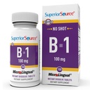 Superior Source B-1 100 mg - Vitamin B dodatek podpira zdravo energijo in rast - Živčna in prebavna sistem podpora Formula s tiamin - 100 Podjezično raztapljanje tablete