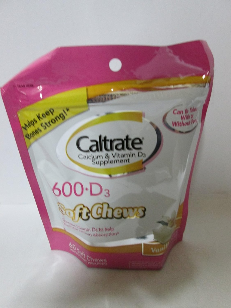 Kalcij kalcij in vitamin D, soft Chews, Vanilla Creme, 60 število (paket 3)