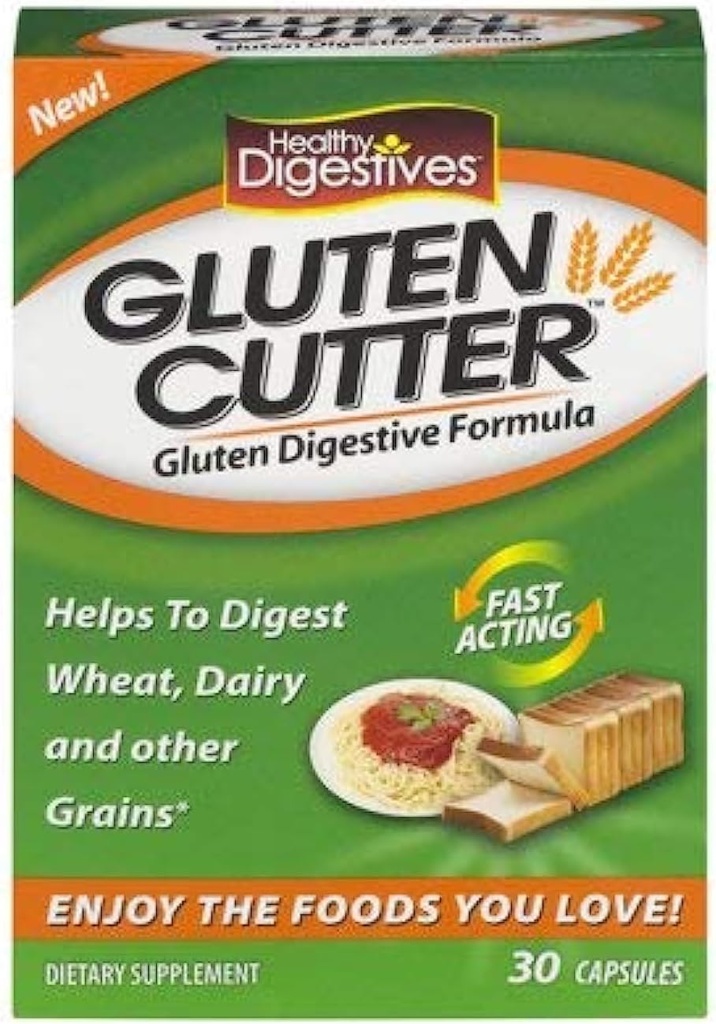 Zdrave prebavne motnje Gluten Cutter Enzyme Formula - pomaga izboljšati vaša telesa Gluten prebavljanje in pomoč pri zlom pšenice, mleka in drugih žit - 30 Serving, kapsule (Pack 3) KC#CIE