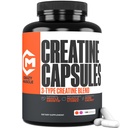 Kreatin Kapsule, 5g Premium 3X TriAtine Preworkout Bulk Muscle Mass Gainer, visoka absorpcija Enostavna za jemanje Kreatin monohidrat Tablete Alternativne Optimalne zmogljivosti za moške, 180 Kapsule