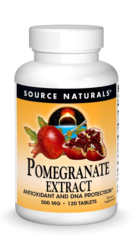 Vir Naturals Granatni ekstrakt 500mg Popolno polno sadje Ellagična kislina Antioksidant & Dodana vlaknina - 120 tablet