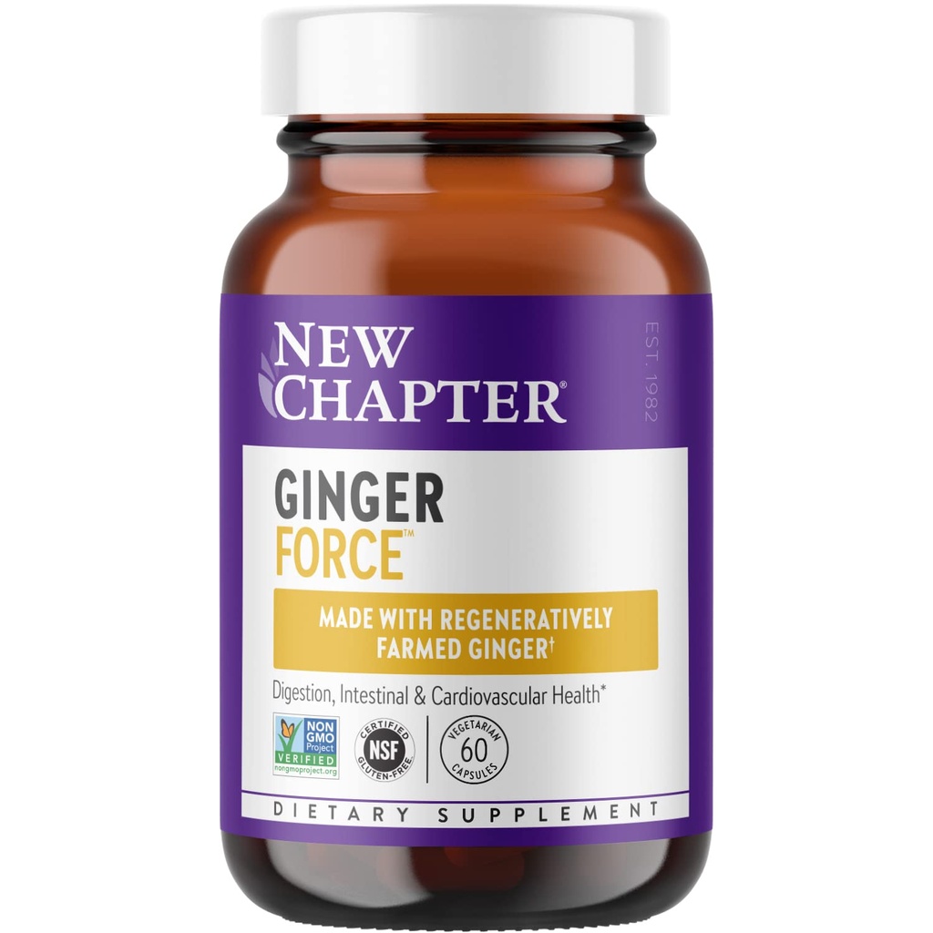 Novo poglavje Ginger Dopolnilna sila s superkritično organsko + ne-GMO sestavine vegetarijanske kapsule, 60 Število