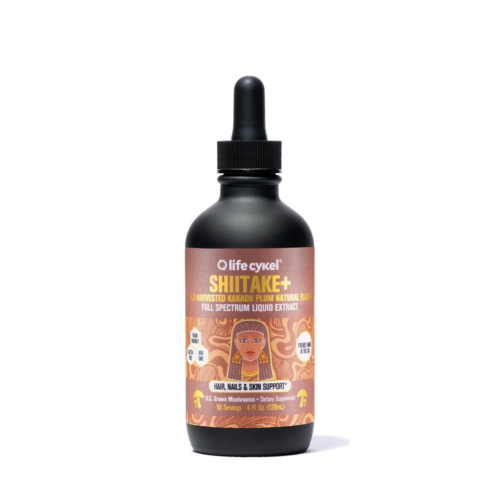 Lifecykel - Shiitake goba Extract s Kakadu Plum - Napredno ekološko goba dodatek za lase, nohti in kožo - Potent vitamin C Imune Boost za odrasle - 4 Fl Oz