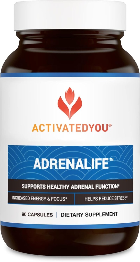 ACTIVATEDAYOU AdrenaLife- Mirnost in sprostitev Adrenalna podpora dodatek za razbremenitev stresa, nemiren spanec, in osredotočena energija w/magnezij, vitamin B12, & Rhodiola Rosea Extract (90 kapsul)