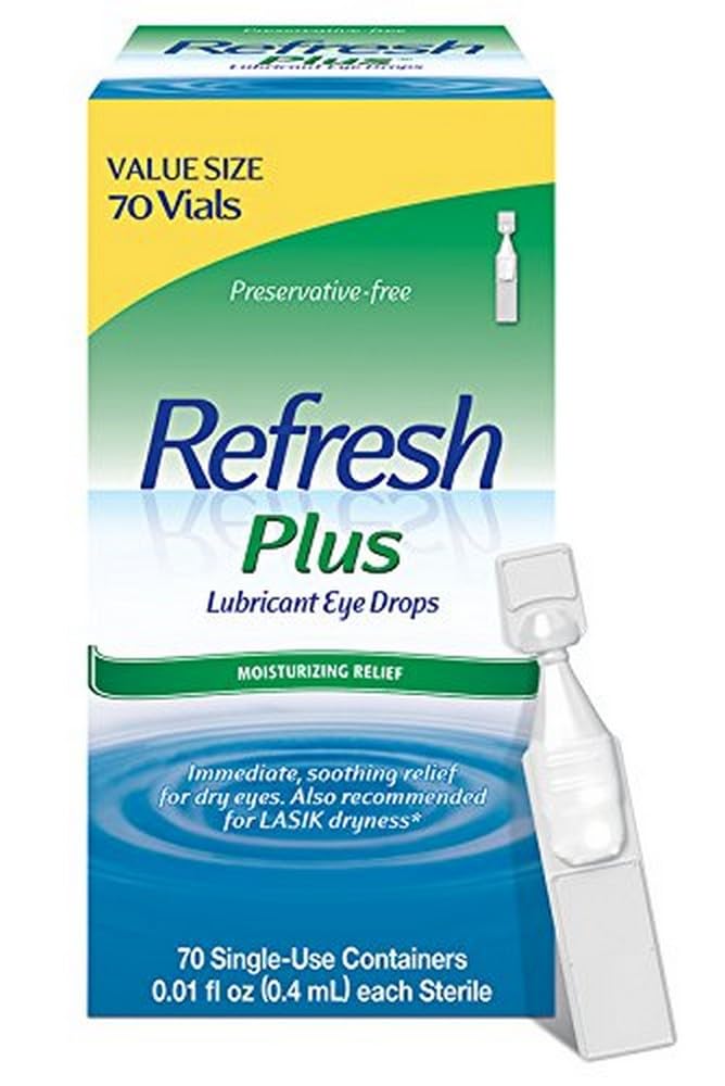 Osveži Plus Lubricant kapljice za oči za suhe oči, konzervirano-free,Value Size, 0.01 Fl Oz eno-uporabni kontejnerji, 70 Štetje