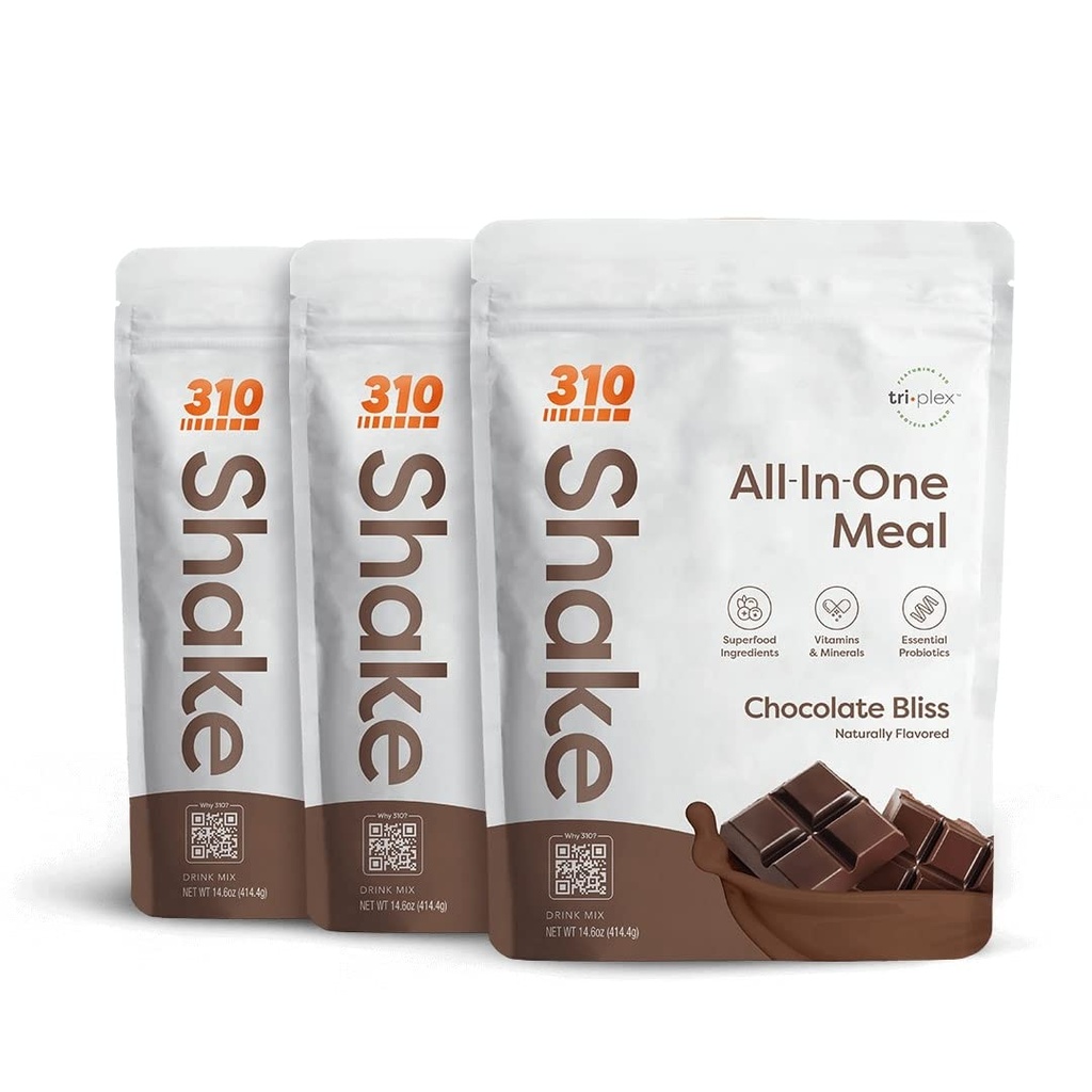 310 Nutrition – All-In-One Mechange Shake - Nova formula z Fiber Rich Vegan Superfood Mešanica - naravna sladila - Nizko karb Shake, Keto & Paleo prijazno - Gluten Free - 26 Essential Vitamins & Minerals - Triple Flavor Pack