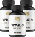 Golden After 50 VpMax-9 - Nega vida in antioksidant dopolnilo z vitamini za oči, lutein, likopen in borovnica ekstrakt - 3 steklenice